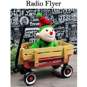 Radio Flyer Santa's Elf Rides In A Radio Flyer Decor With Gund Plush